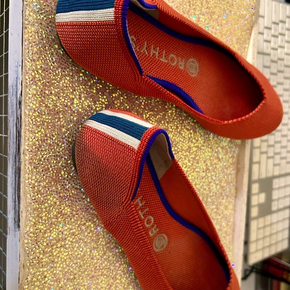 Rothy’s persimmon marine heel stripe flat women’s size 7.5 - Picture 5 of 7